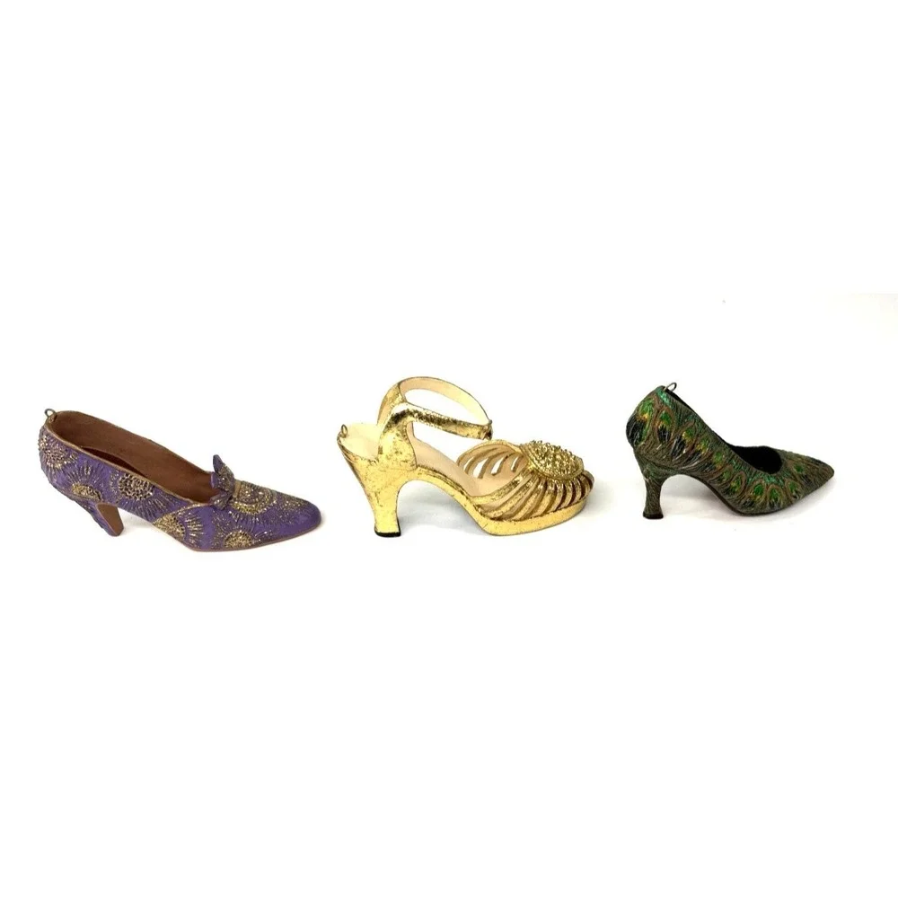 Lot Of 3 VTG MMA Metropolitan Museum Of Art Shoe Ornaments Miniature Heel Set